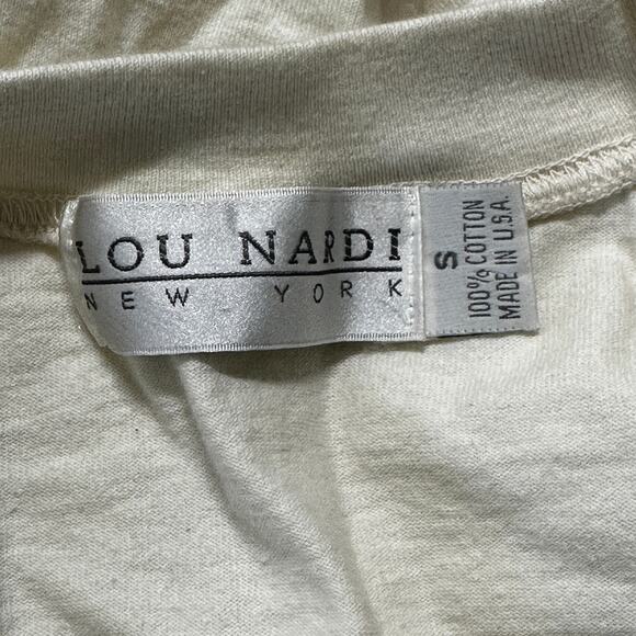 Vintage Lou Nardi Women Top Size S Off White Long Sleeve 100% Cotton Made in USA - Picture 6 of 6